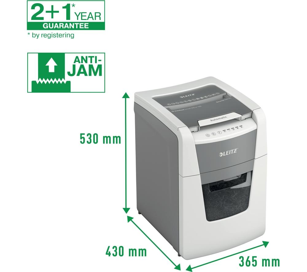 LEITZ IQ AutoFeed Small Office 100 P5 Micro Cut Paper Shredder
