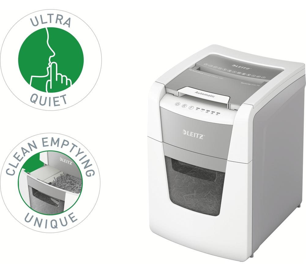 LEITZ IQ AutoFeed Small Office 100 P5 Micro Cut Paper Shredder