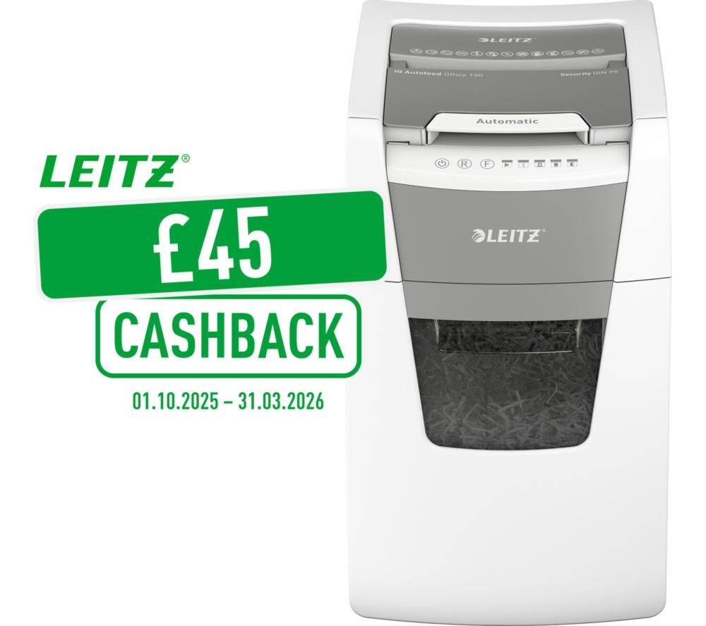 LEITZ IQ AutoFeed Office 150 P5 Micro Cut Paper Shredder