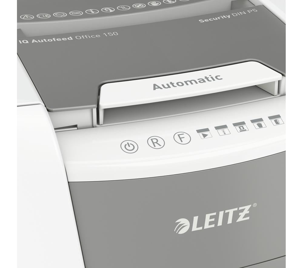LEITZ IQ AutoFeed Office 150 P5 Micro Cut Paper Shredder