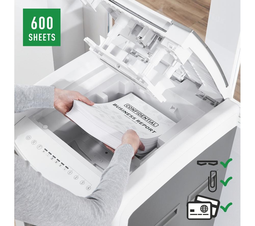 LEITZ IQ AutoFeed Office Pro 600 P4 Cross Cut Paper Shredder