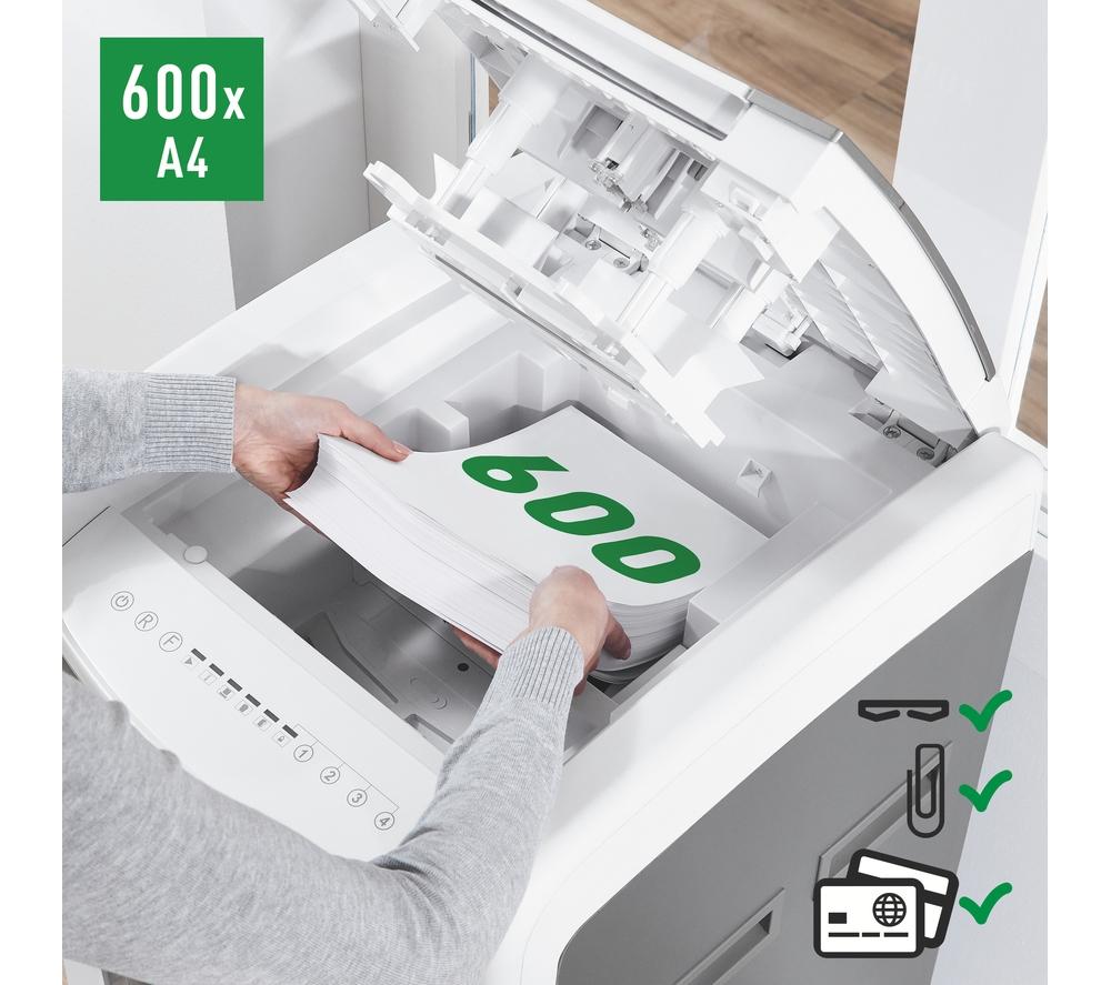 LEITZ IQ AutoFeed Office Pro 600 P4 Cross Cut Paper Shredder