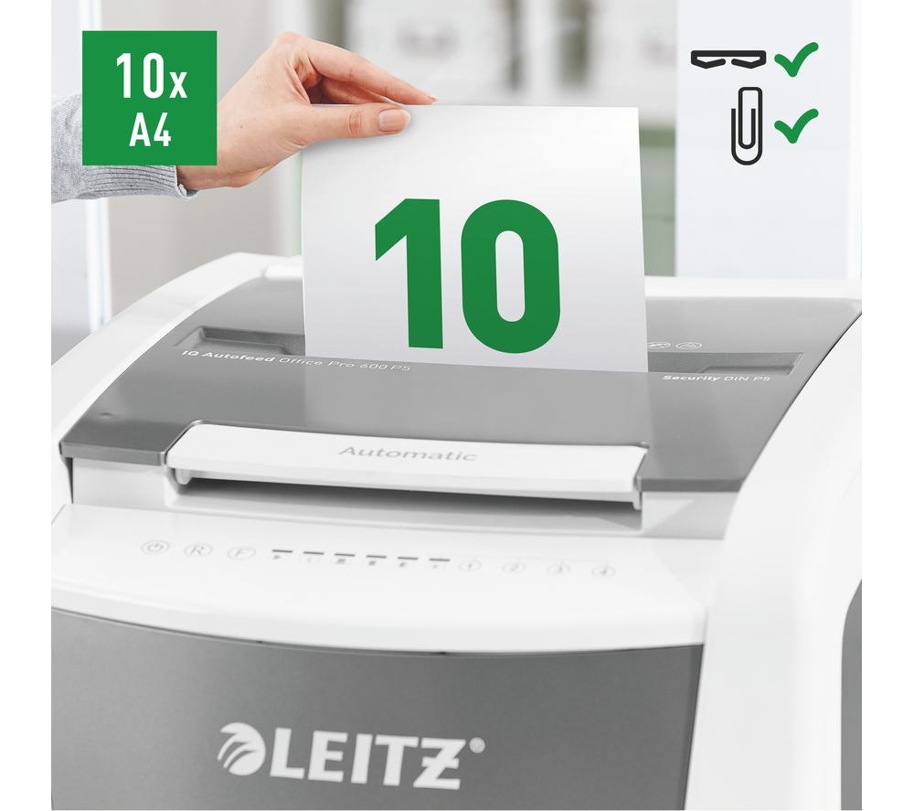 Destructora de papel de corte micro LEITZ IQ AutoFeed Office Pro 600 P5