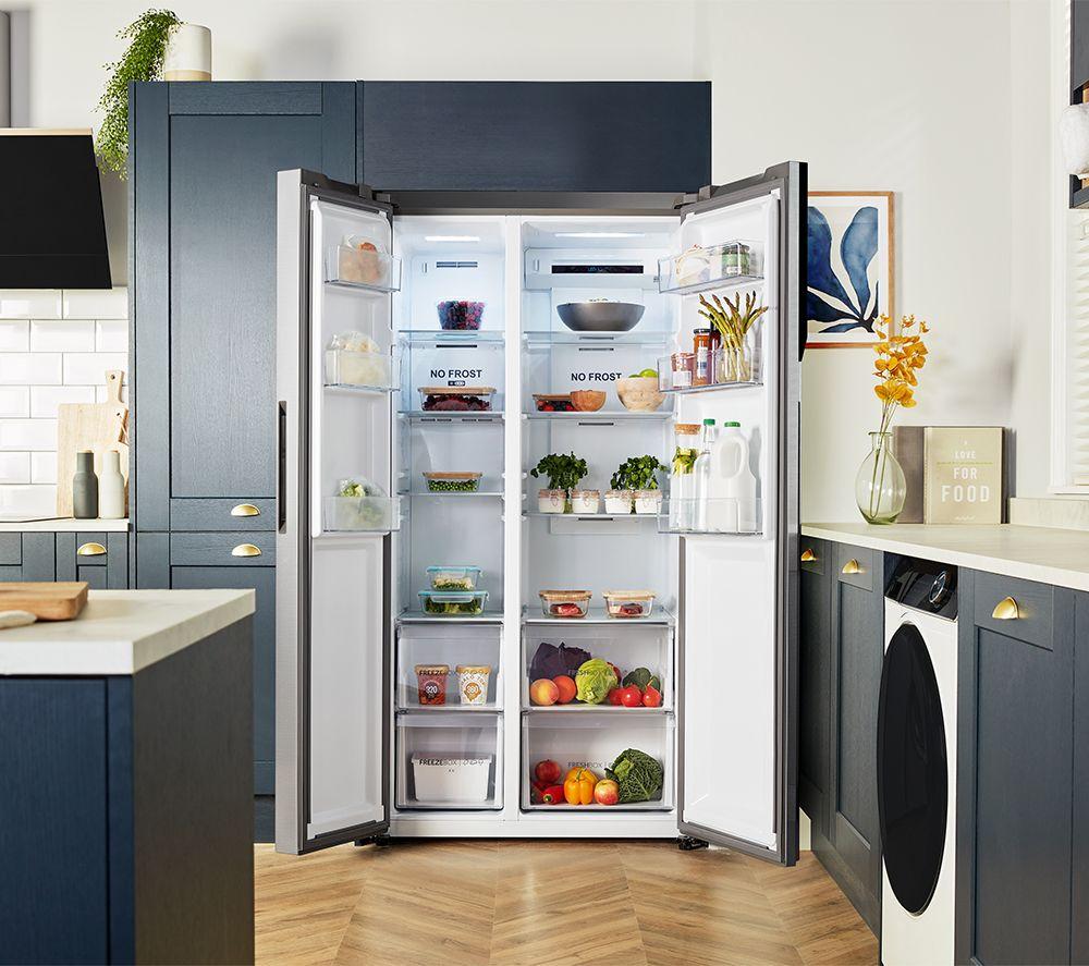 Frigorífico americano Haier HSR3918ENPG - Plata