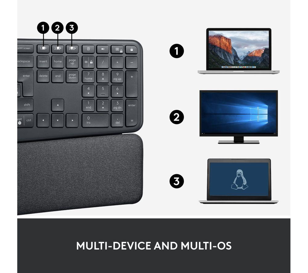 Teclado inalámbrico LOGITECH ERGO K860 - Grafito