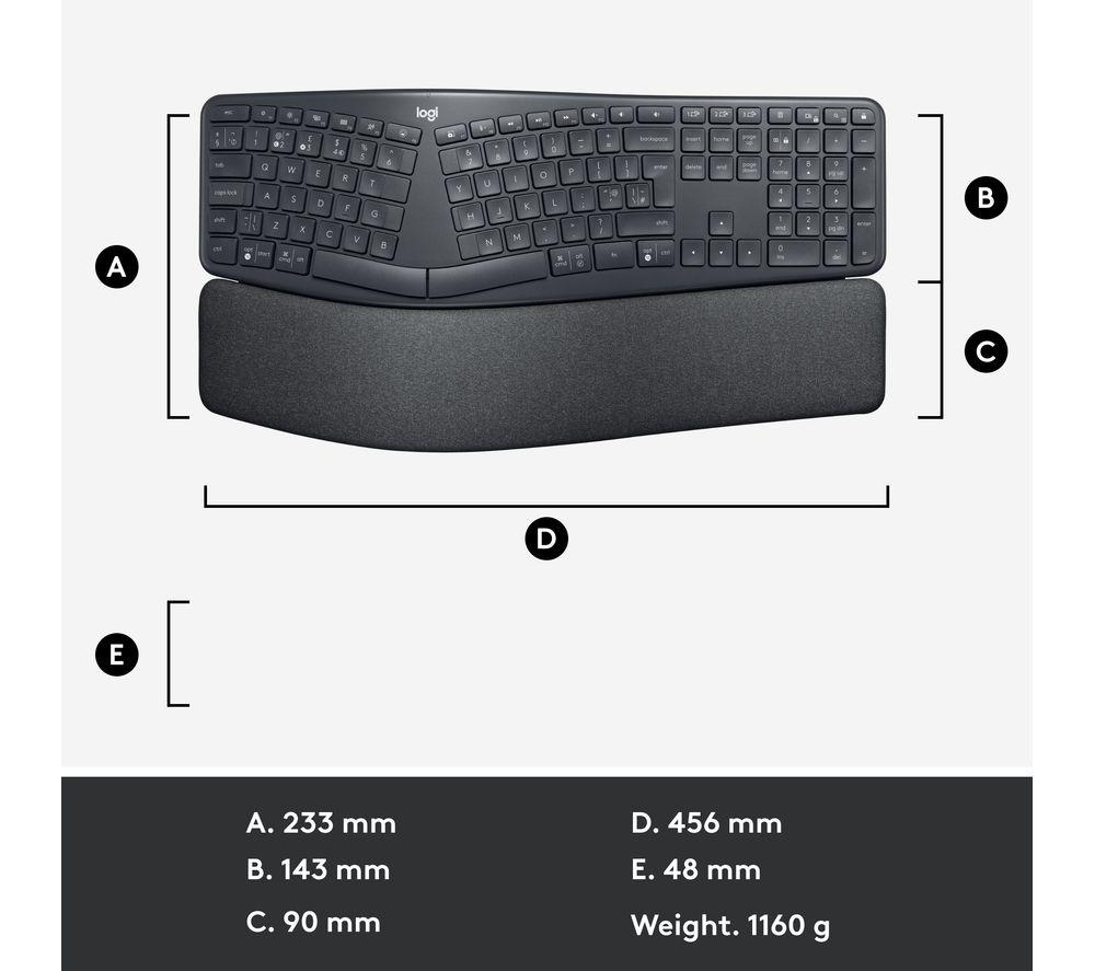 Teclado inalámbrico LOGITECH ERGO K860 - Grafito