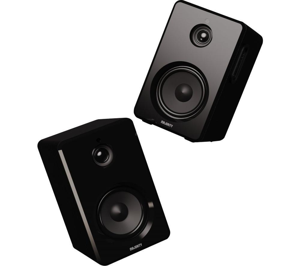MAJORITY D40 Bluetooth Bookshelf Speakers - Black