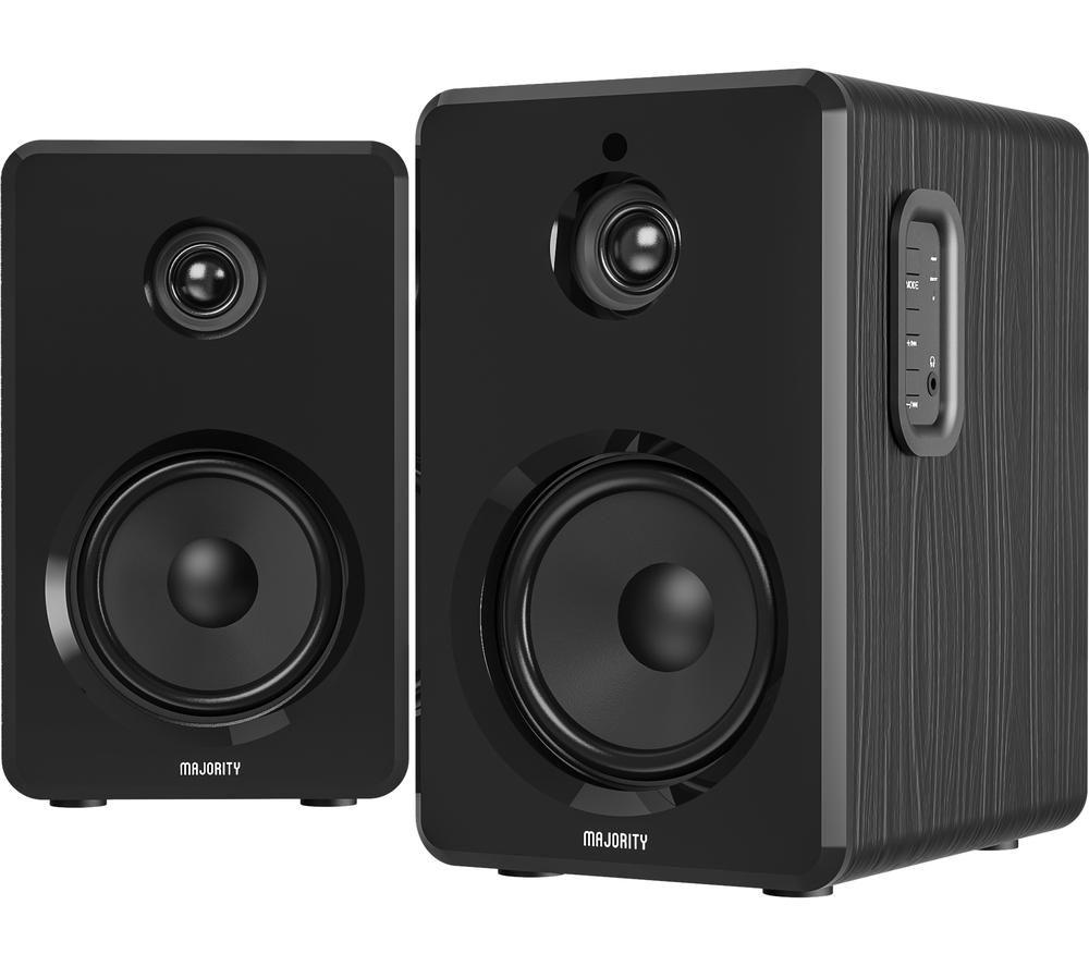 MAJORITY D40 Bluetooth Bookshelf Speakers - Black