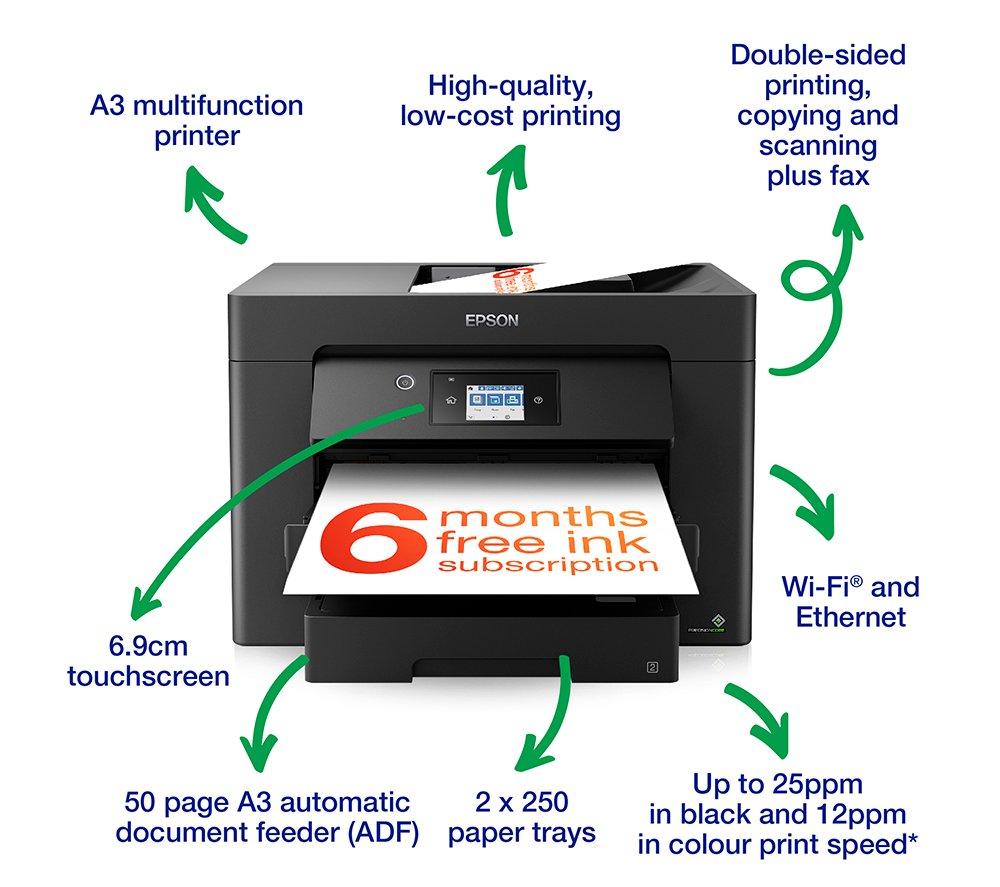 EPSON WorkForce WF-7830DTWF All-in-One Wireless A3 Inkjet Printer with Fax