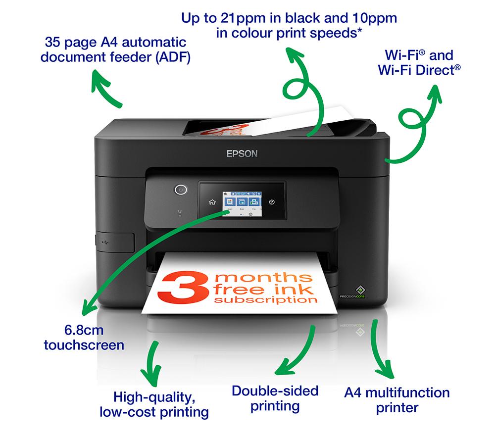 EPSON WorkForce Pro WF-3820DWF All-in-One Wireless Inkjet Printer with Fax