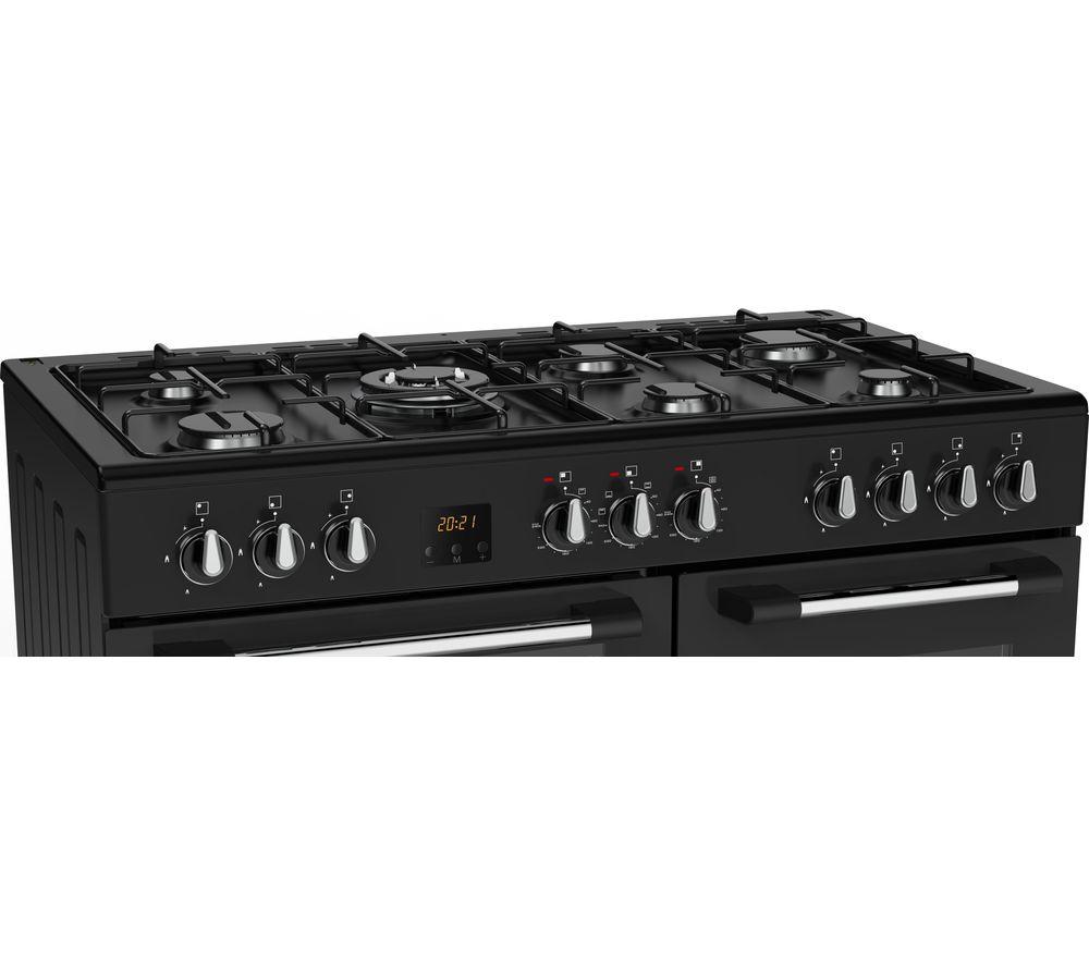 Cocina de pie de doble combustible LOGIK LRC100B21 de 100 cm - Negra