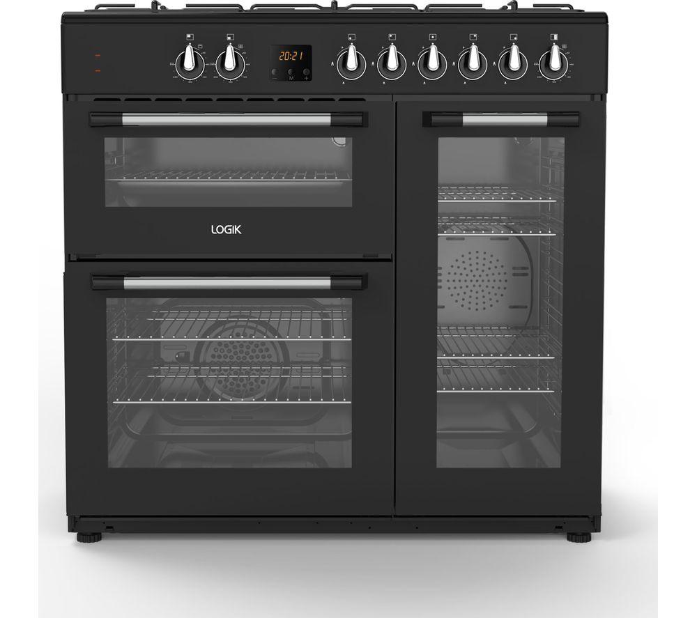 LOGIK LRC90B21 90 cm Dual Fuel Standherd - Schwarz