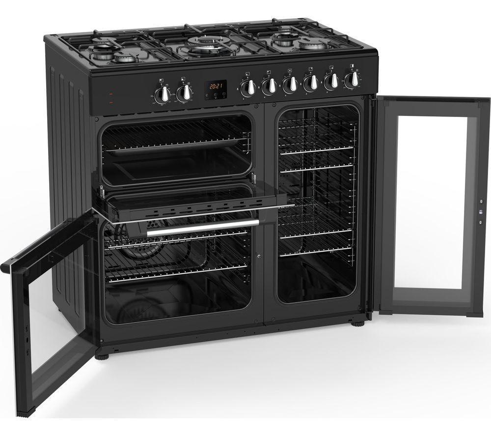 LOGIK LRC90B21 90 cm Dual Fuel Standherd - Schwarz