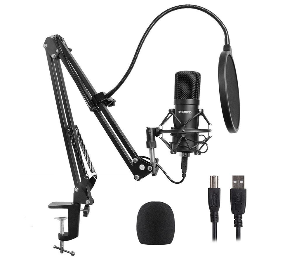 PROSOUND PROS-04AUA Microphone & Boom Arm - Black