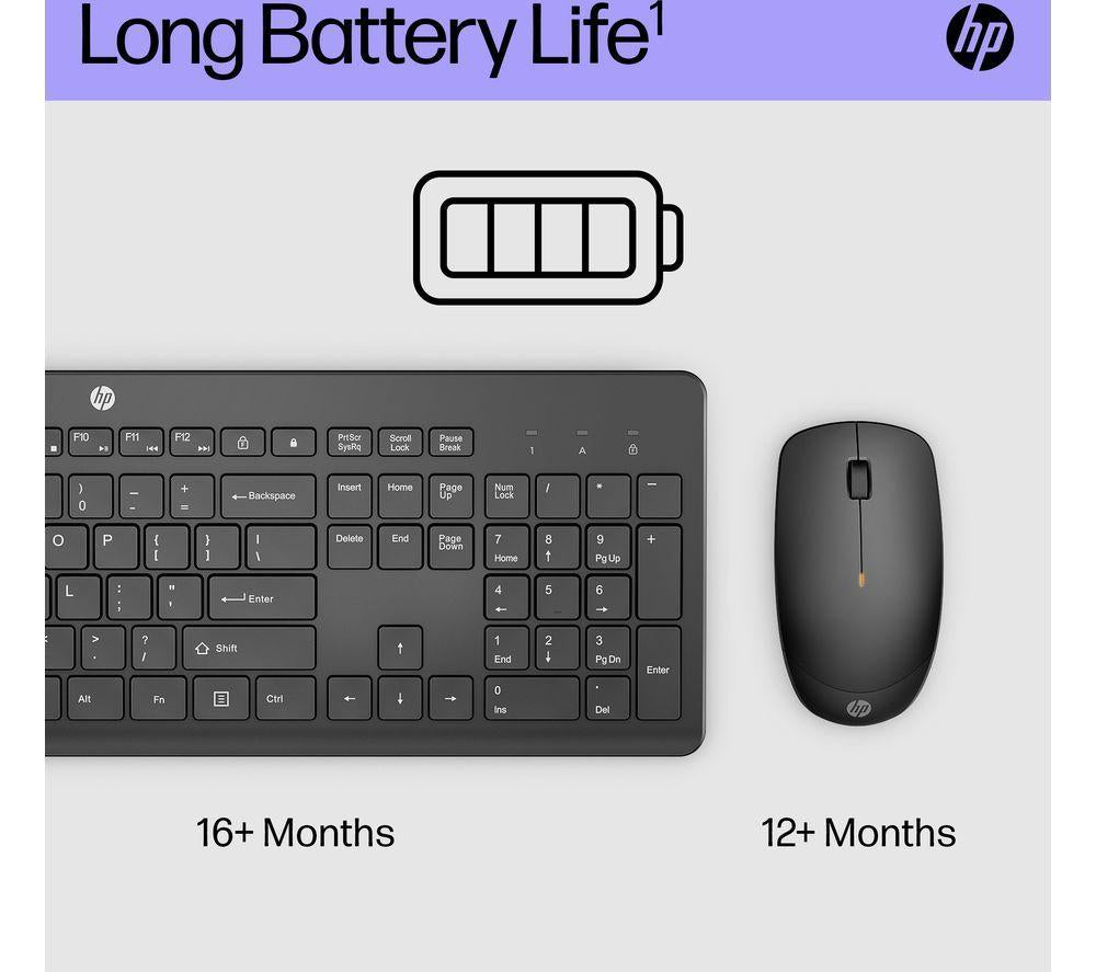 HP 230 Wireless Keyboard & Mouse Set - Black