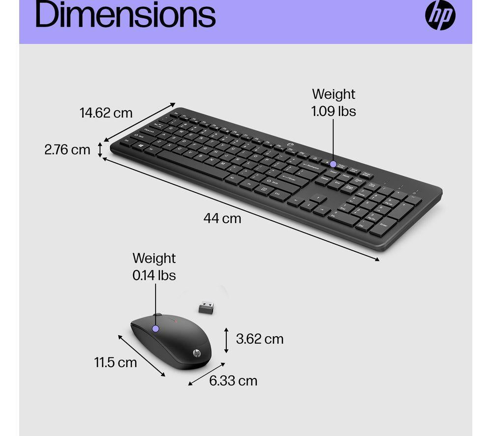 HP 230 Wireless Keyboard & Mouse Set - Black
