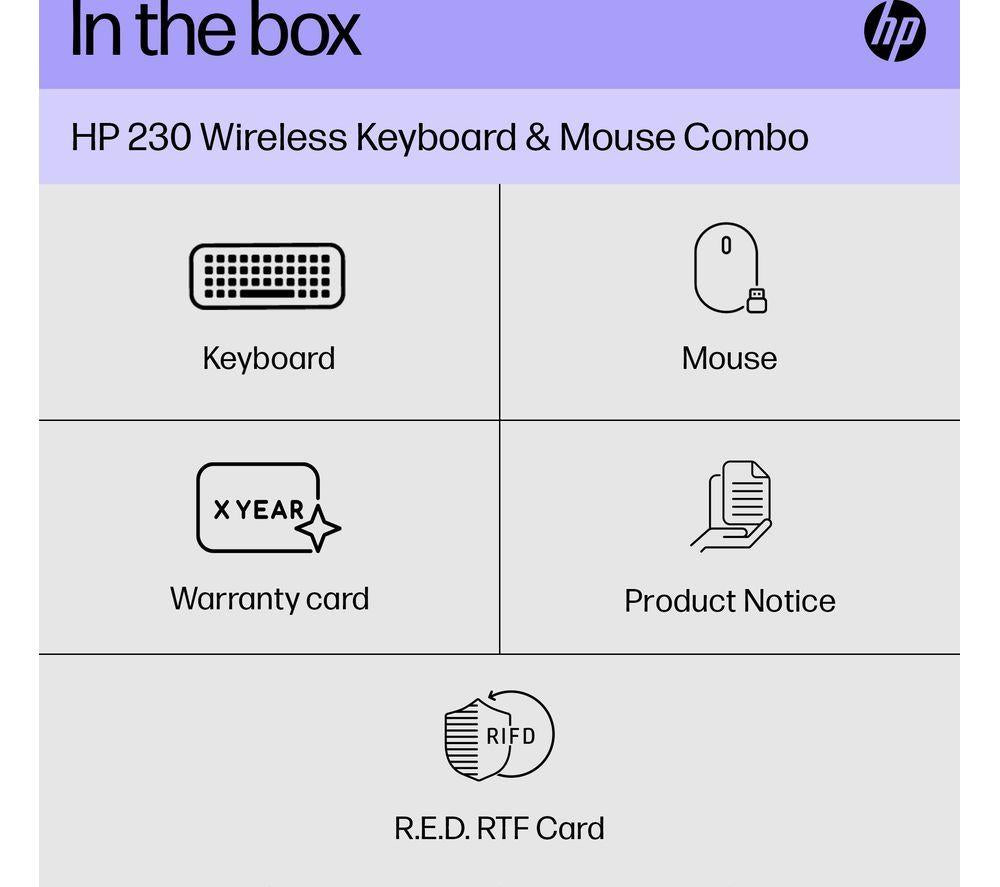 HP 230 Wireless Keyboard & Mouse Set - Black