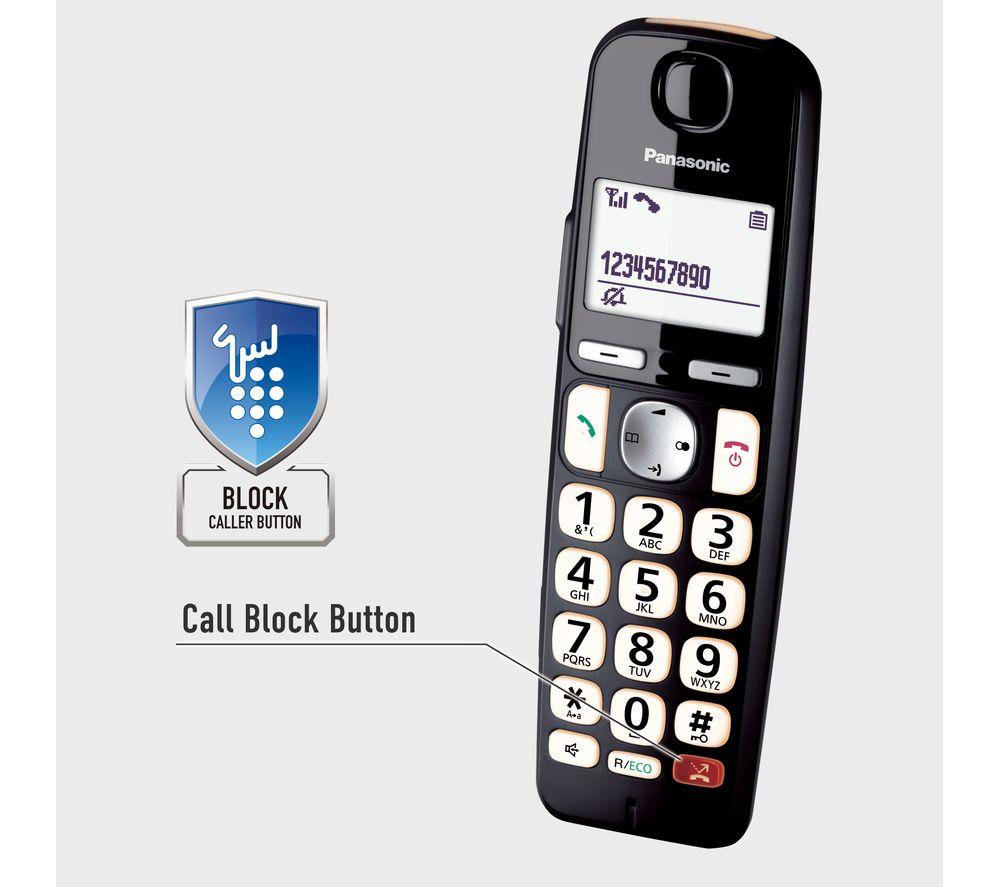 PANASONIC KX-TGE820EB Cordless Phone - Black