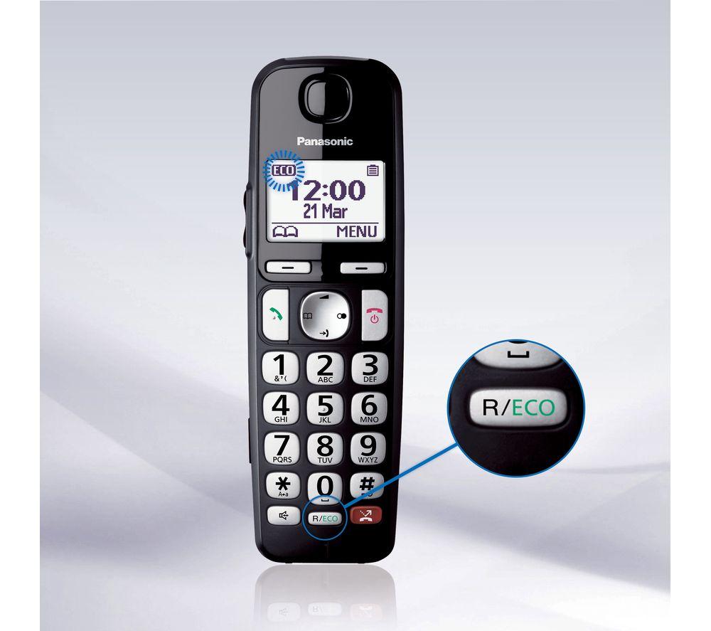 PANASONIC KX-TGE820EB Cordless Phone - Black
