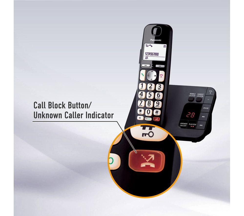PANASONIC KX-TGE820EB Cordless Phone - Black