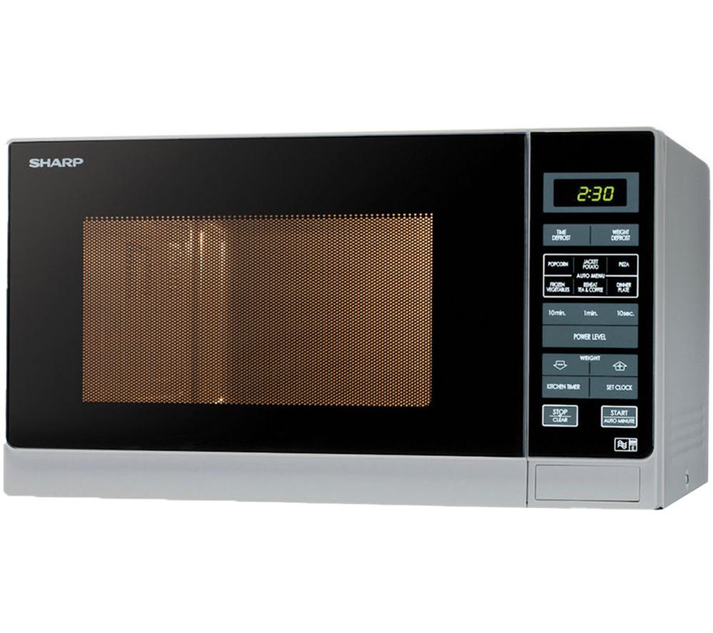 SHARP R372SLM Solo Microwave - Silver