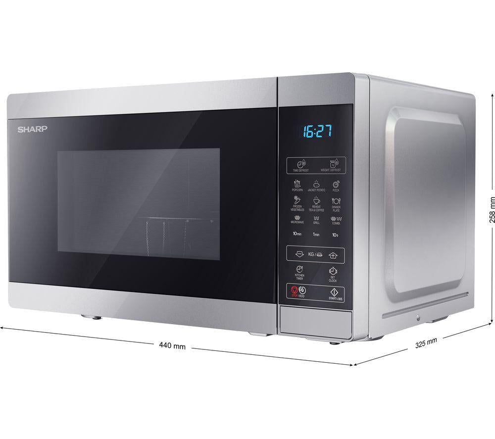 SHARP YC-MG02U-S Microwave with Grill - Silver