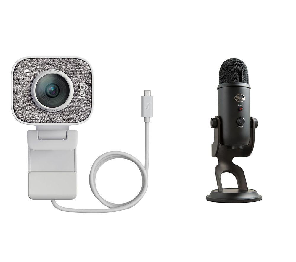 LOGITECH StreamCam Full HD USB-C Webcam & Yeti Professional USB Microphone Bundle - White & Black