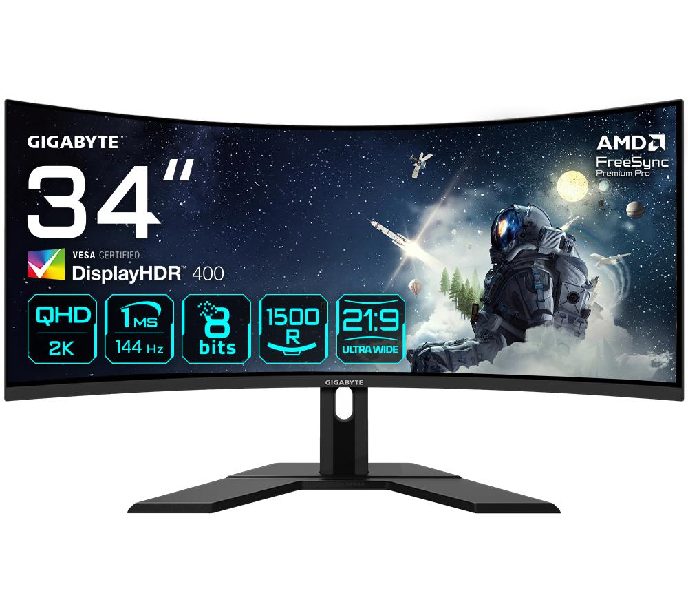 GIGABYTE G34WQC A Wide Quad HD 34" Curved VA Gaming Monitor - Black