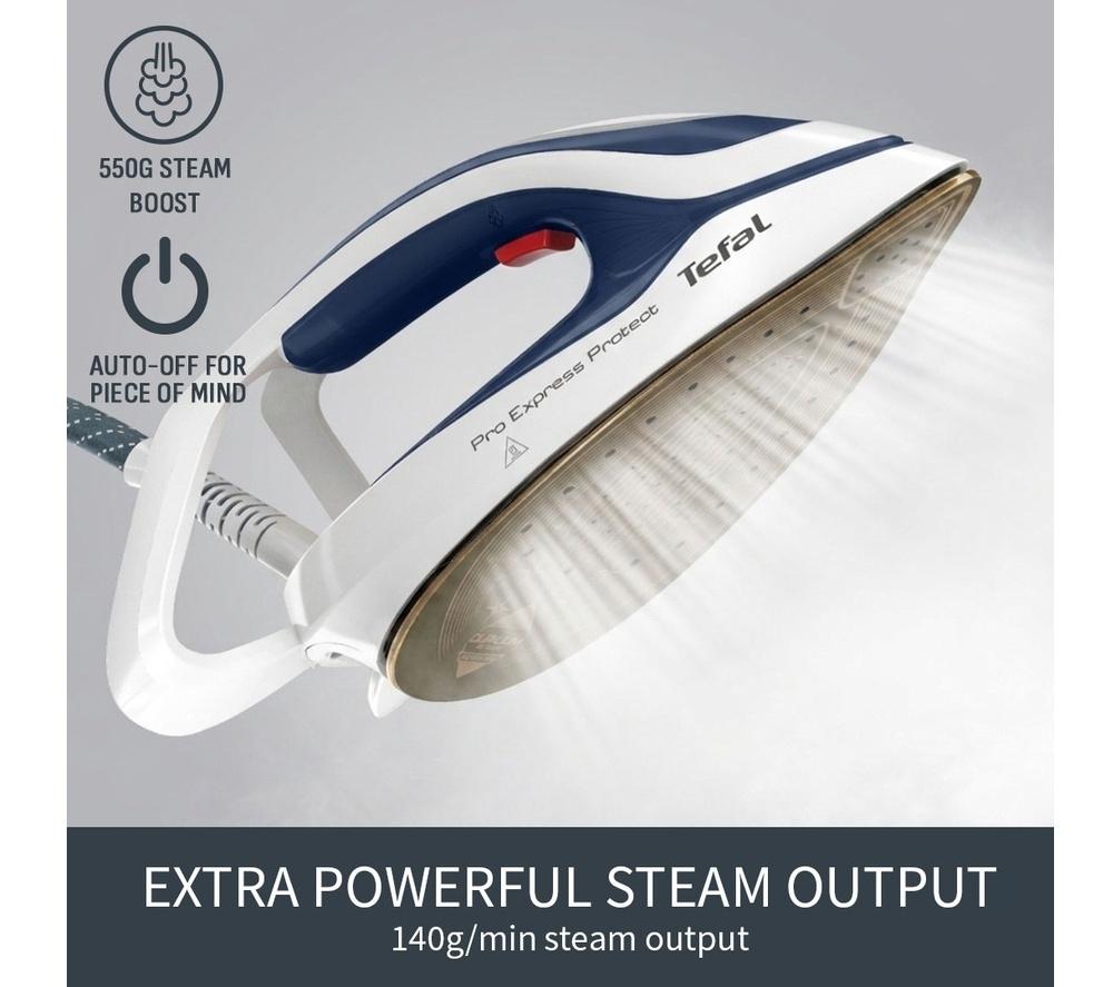 TEFAL Pro Express Protect GV9221G0 Steam Generator Iron - White & Blue