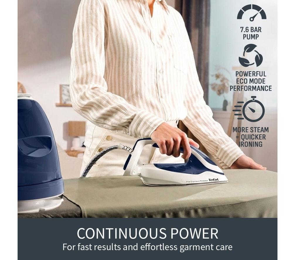 TEFAL Pro Express Protect GV9221G0 Steam Generator Iron - White & Blue