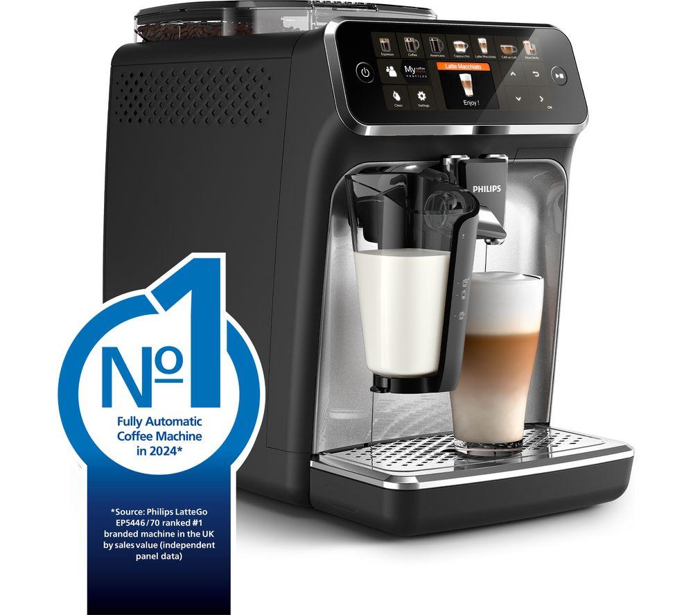 PHILIPS LatteGo EP5446/70 Bean to Cup Coffee Machine - Black