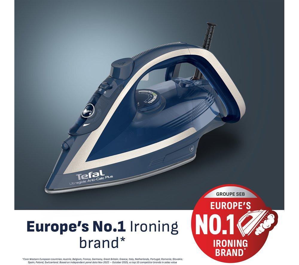 TEFAL Ultraglide Anti-Scale Plus FV5874G0 Steam Iron - Blue & Silver