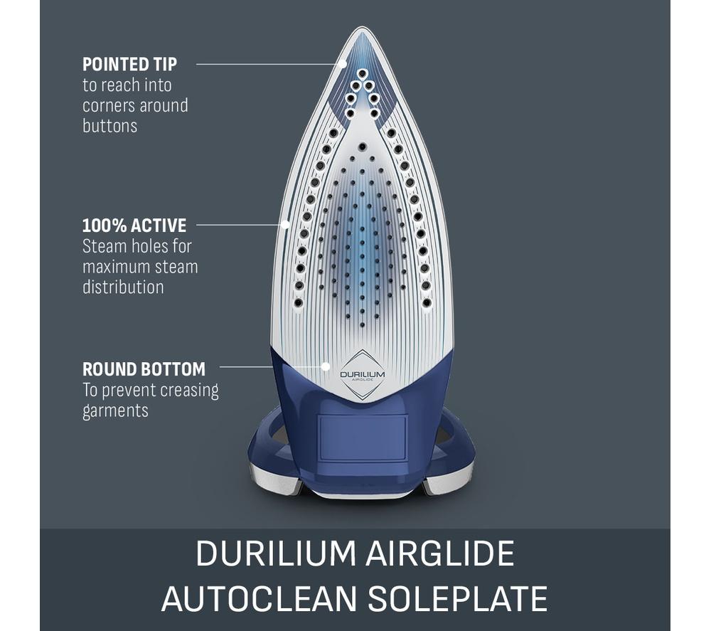 TEFAL Ultraglide Anti-Scale Plus FV5874G0 Steam Iron - Blue & Silver