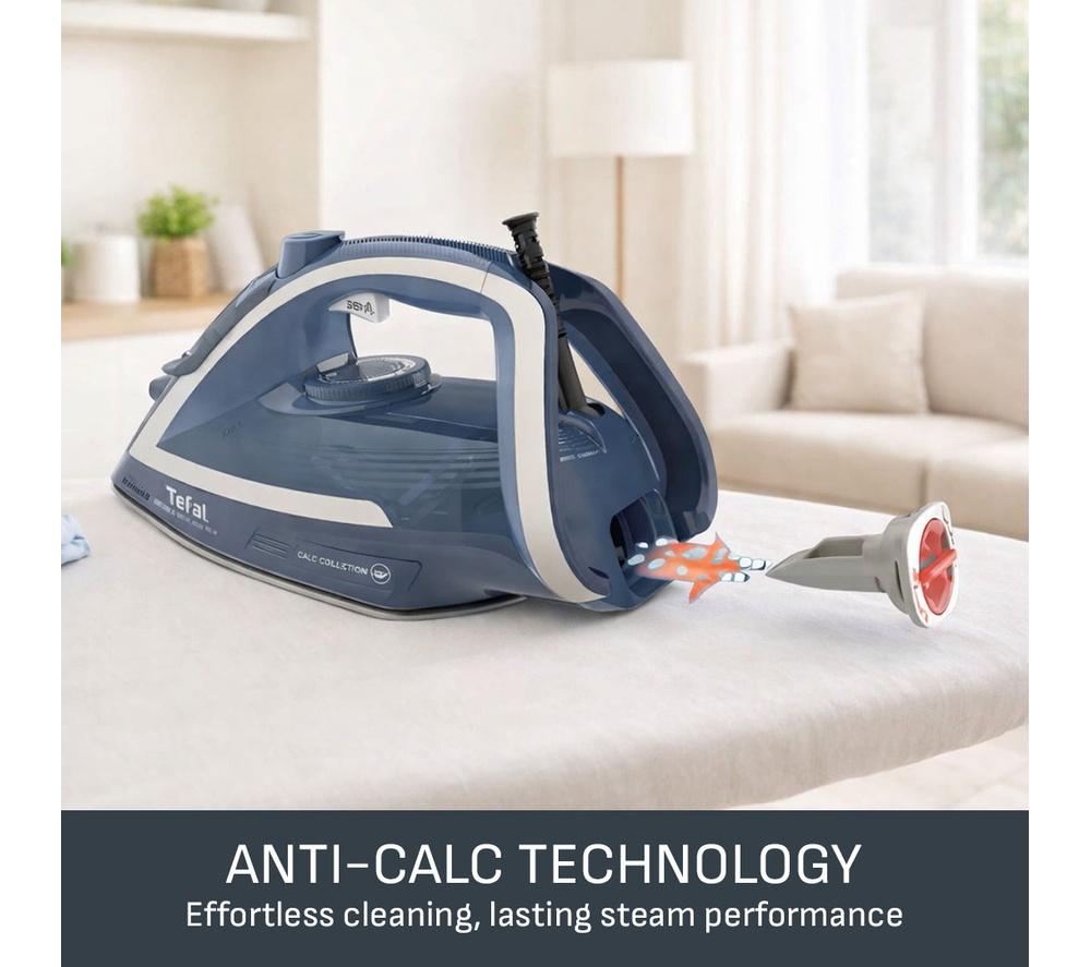TEFAL Ultraglide Anti-Scale Plus FV5874G0 Steam Iron - Blue & Silver