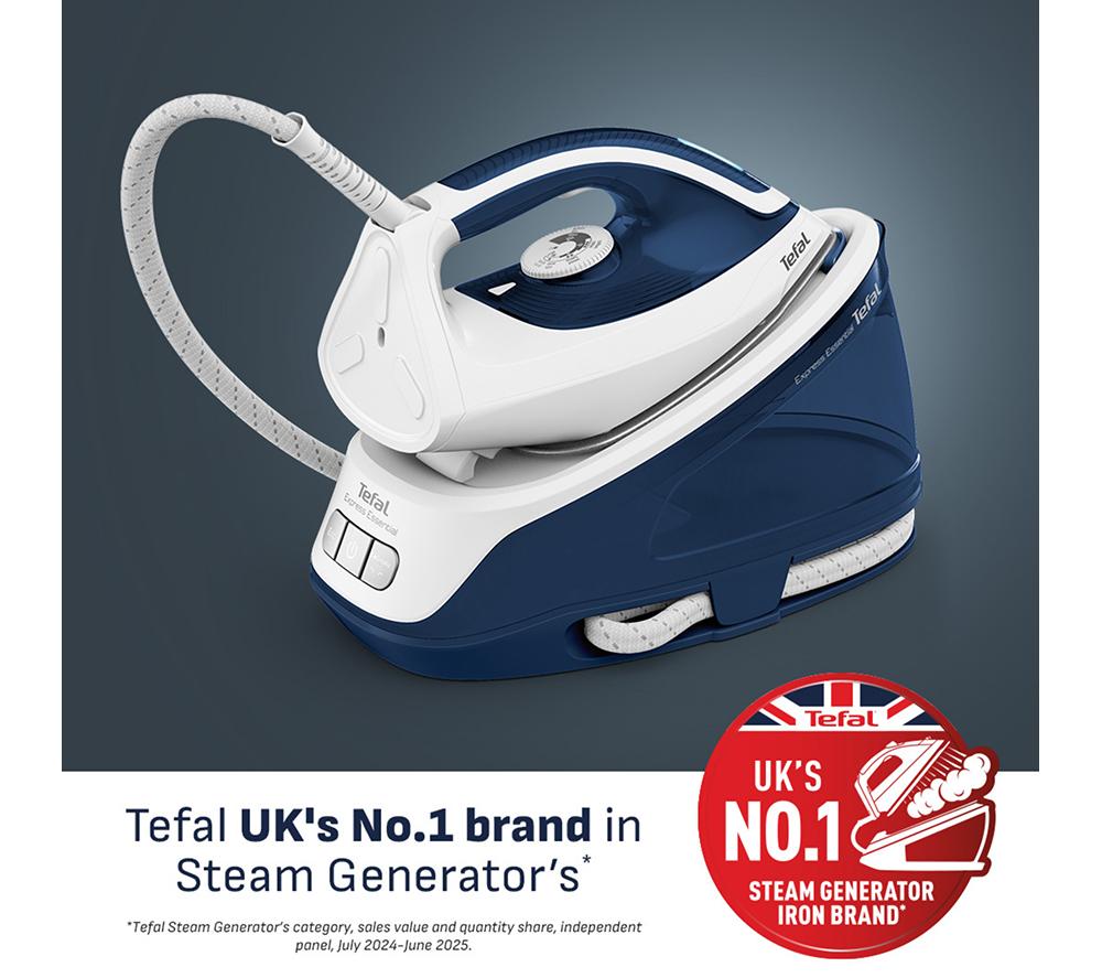 TEFAL Express Essential SV6116 Steam Generator Iron - White & Blue