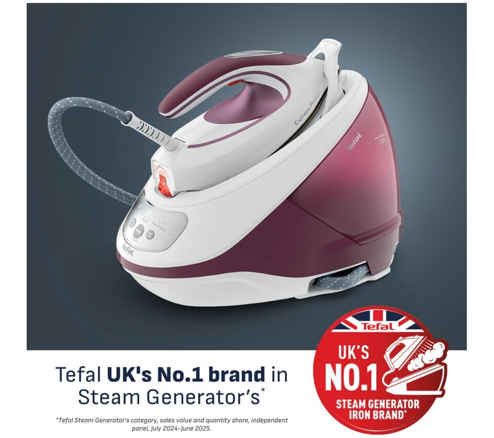 TEFAL Express Protect SV9201 Steam Generator Iron - White & Burgundy