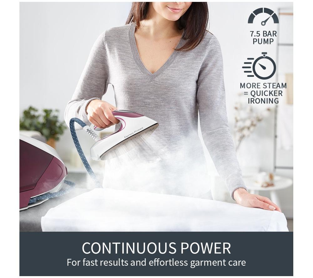 TEFAL Express Protect SV9201 Steam Generator Iron - White & Burgundy