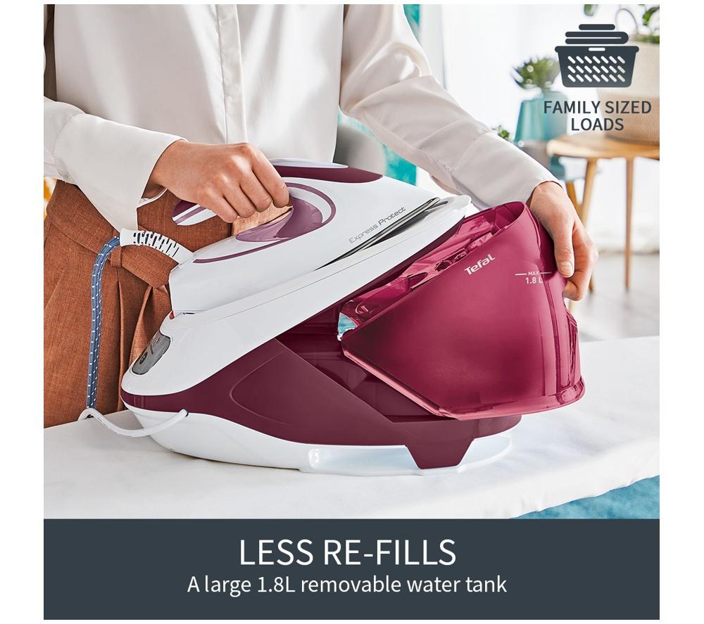 TEFAL Express Protect SV9201 Steam Generator Iron - White & Burgundy