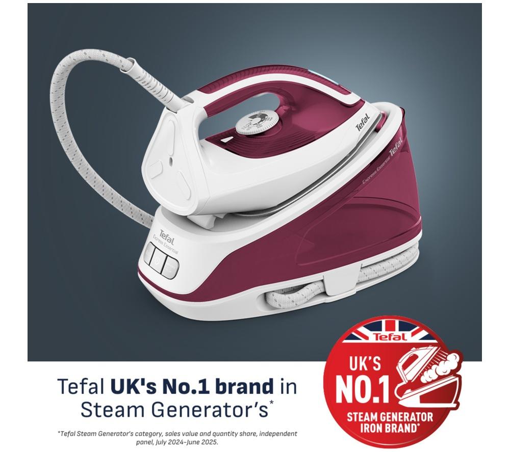 TEFAL Express Essential SV6110 Steam Generator Iron - White & Red