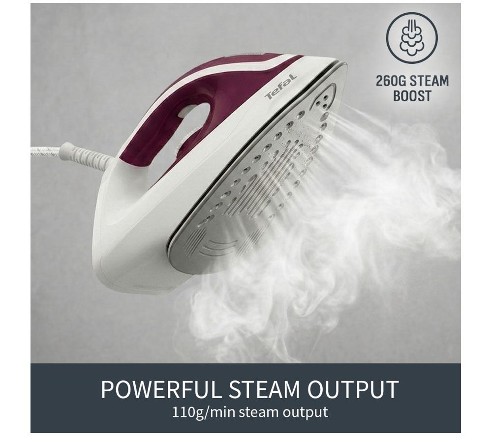 TEFAL Express Essential SV6110 Steam Generator Iron - White & Red