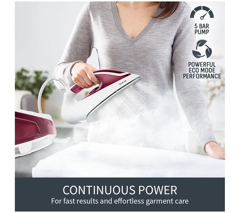 TEFAL Express Essential SV6110 Steam Generator Iron - White & Red