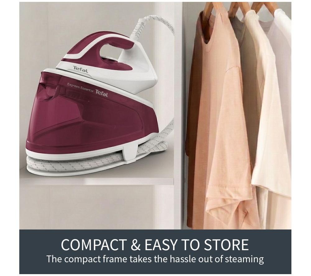 TEFAL Express Essential SV6110 Steam Generator Iron - White & Red