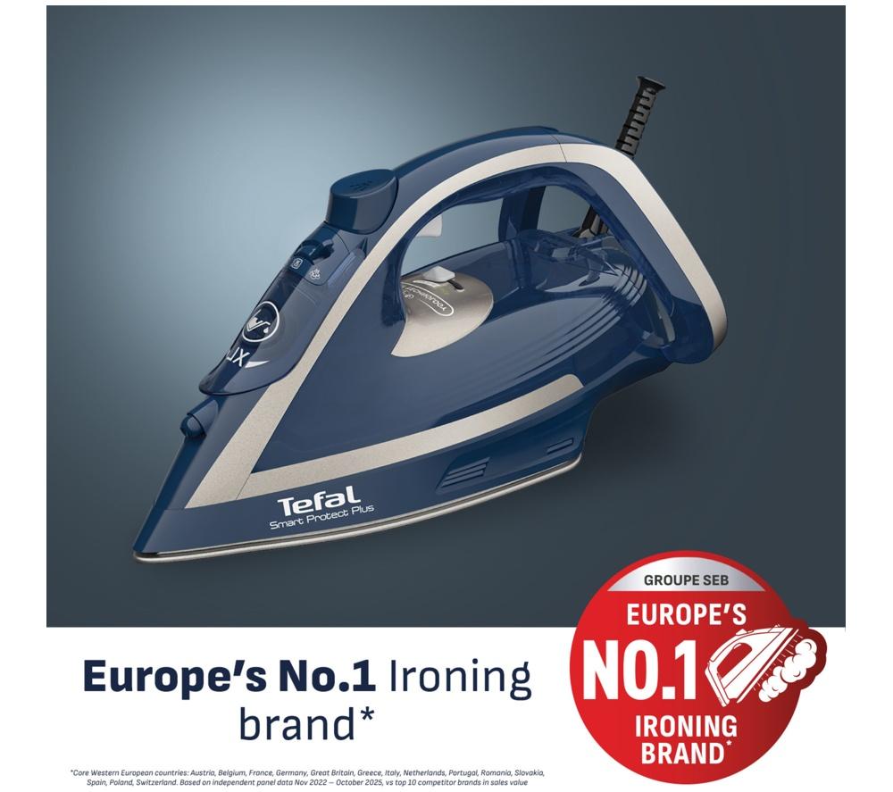 TEFAL Smart Protect Plus FV6872G0 Steam Iron – Blue & Silver