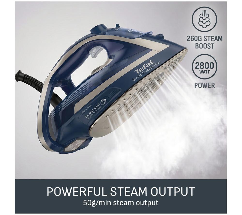 TEFAL Smart Protect Plus FV6872G0 Steam Iron – Blue & Silver