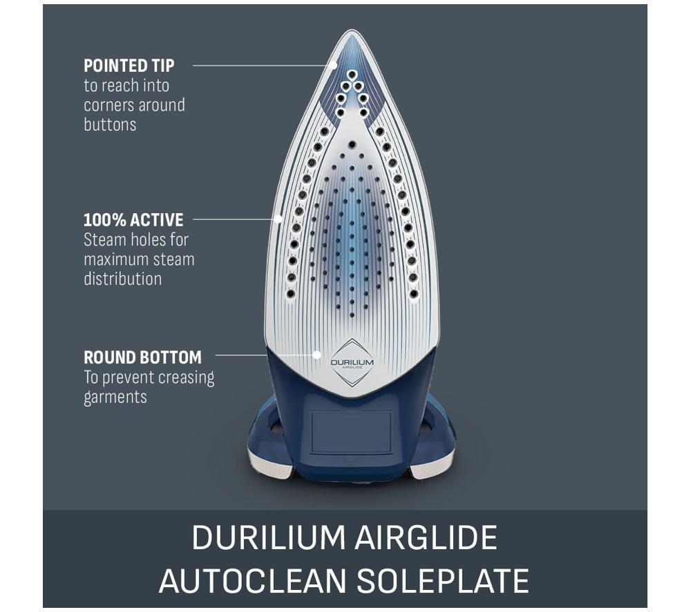 TEFAL Smart Protect Plus FV6872G0 Steam Iron – Blue & Silver