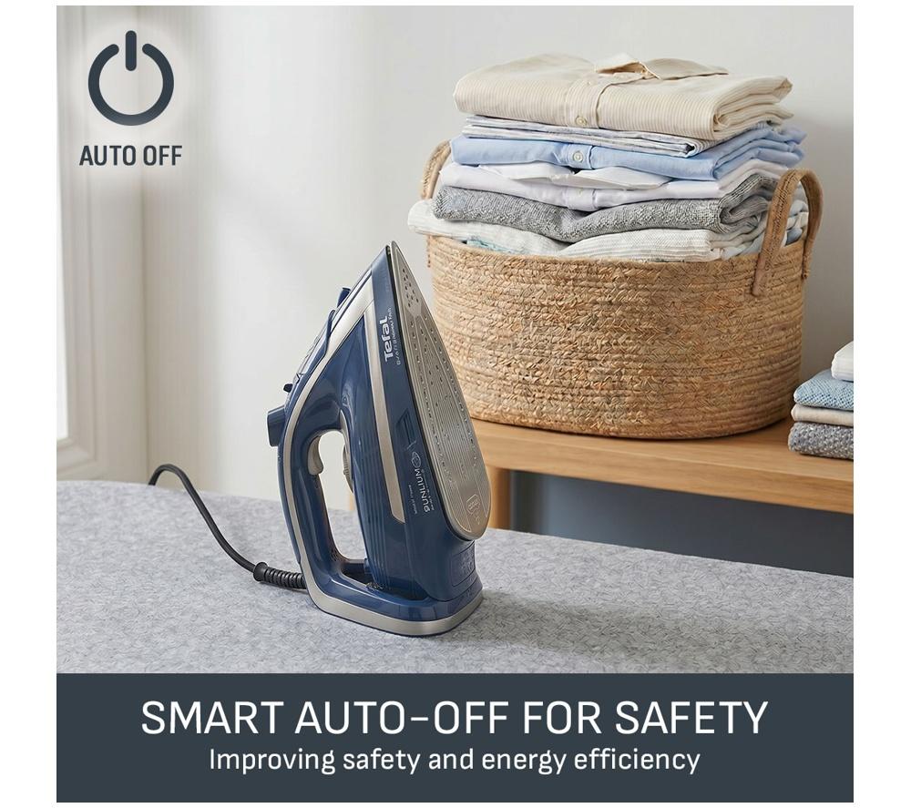TEFAL Smart Protect Plus FV6872G0 Steam Iron – Blue & Silver