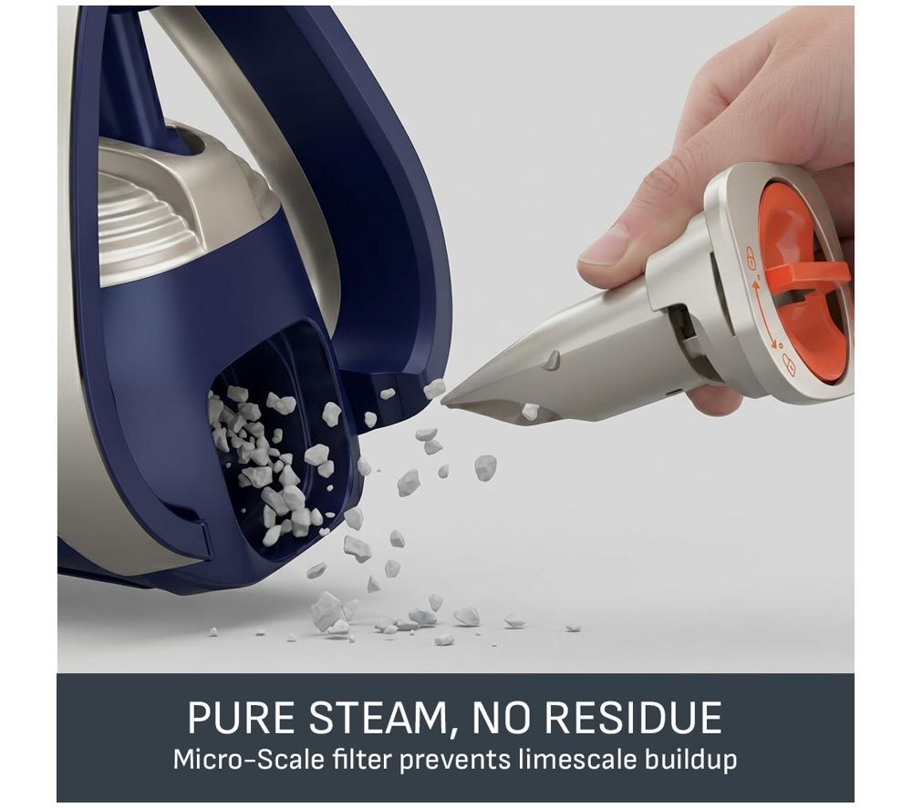 TEFAL Smart Protect Plus FV6872G0 Steam Iron – Blue & Silver