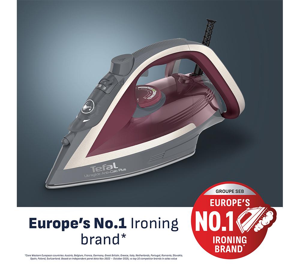 TEFAL Ultraglide Anti-Scale Plus FV5872G0 Steam Iron - Grey & Purple