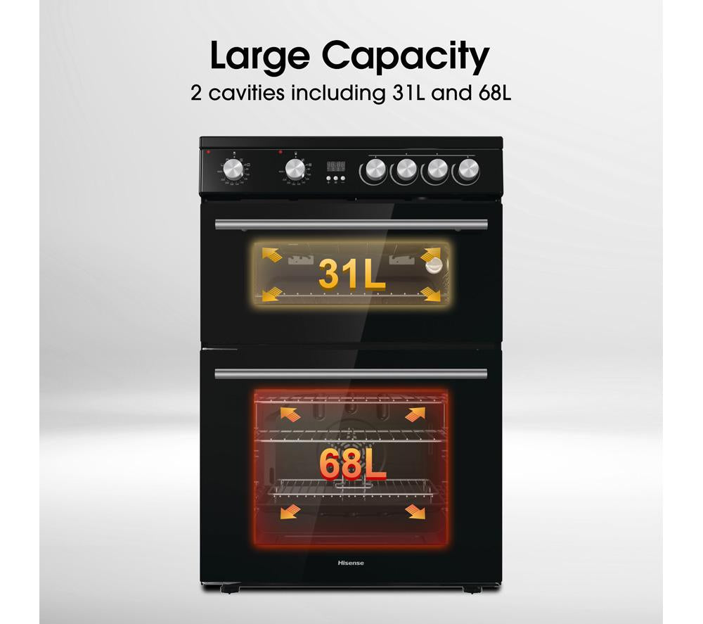 HISENSE HDE3211BBUK Cocina eléctrica vitrocerámica de 60 cm - Negra