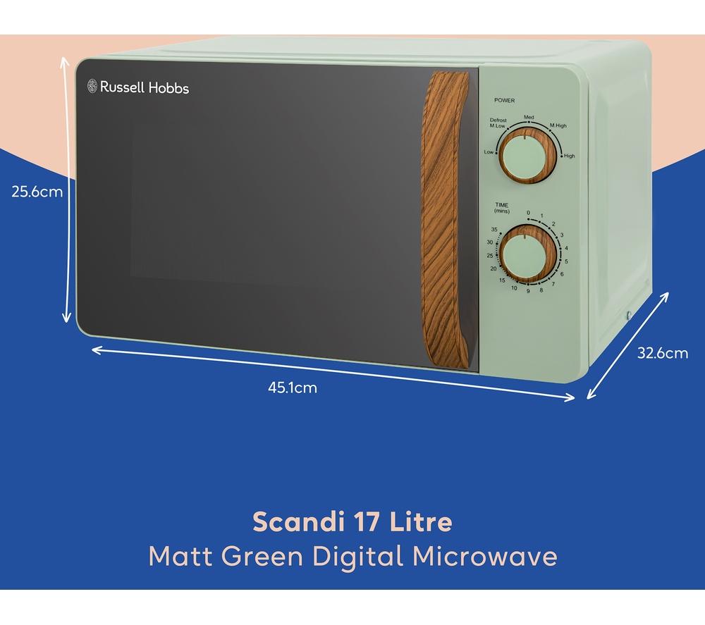 RUSSELL HOBBS Scandi RHMM713MG-N Compact Solo Microwave - Green